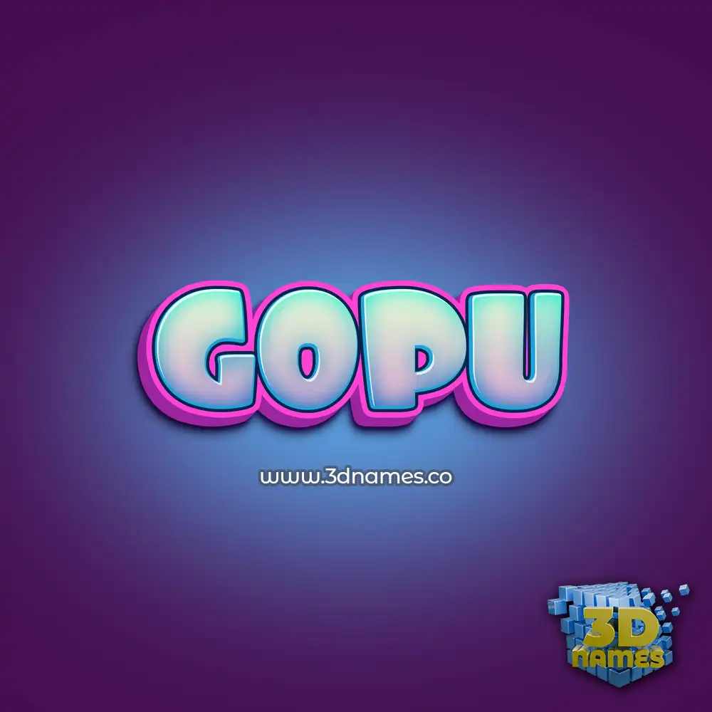 gopu in Phat Purple style - 3D name wallpaper