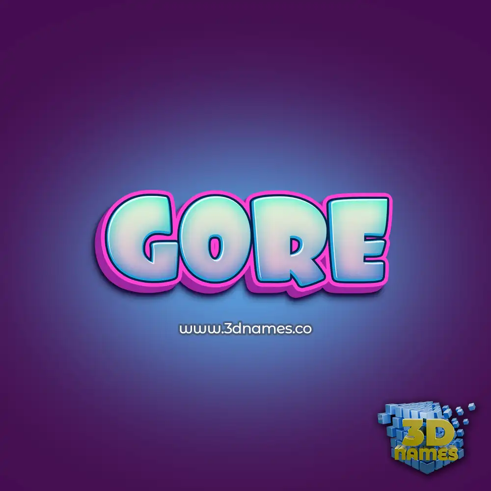 gore in Phat Purple style - 3D name wallpaper
