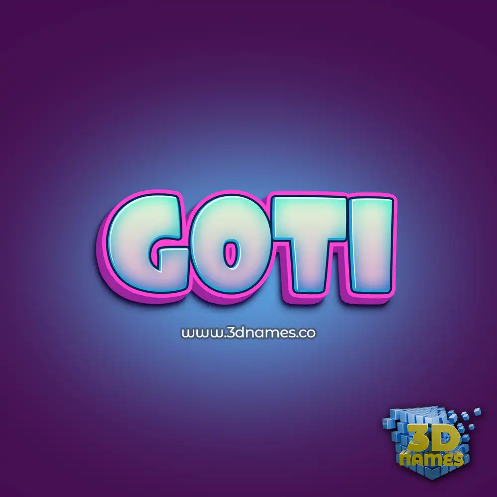 goti in Phat Purple style - 3D name wallpaper