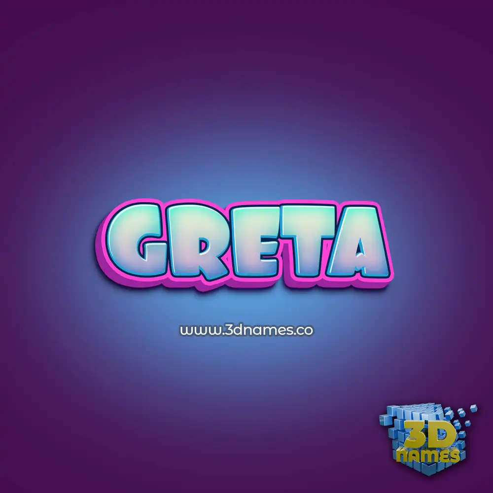 greta in Phat Purple style - 3D name wallpaper