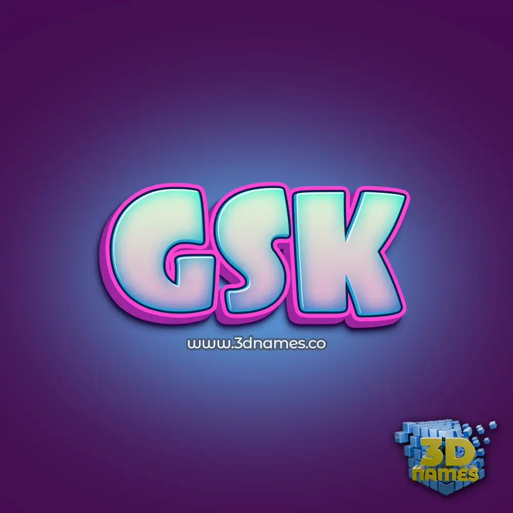 gsk in Phat Purple style - 3D name wallpaper