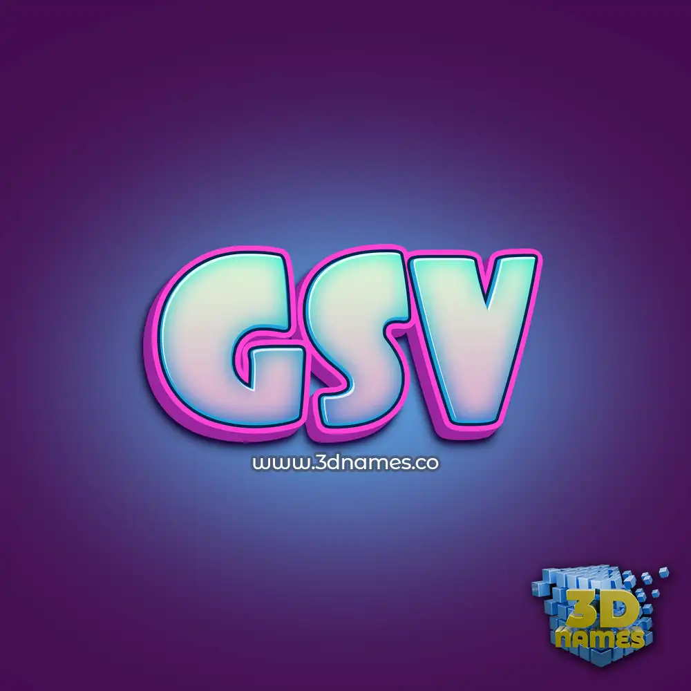 gsv in Phat Purple style - 3D name wallpaper