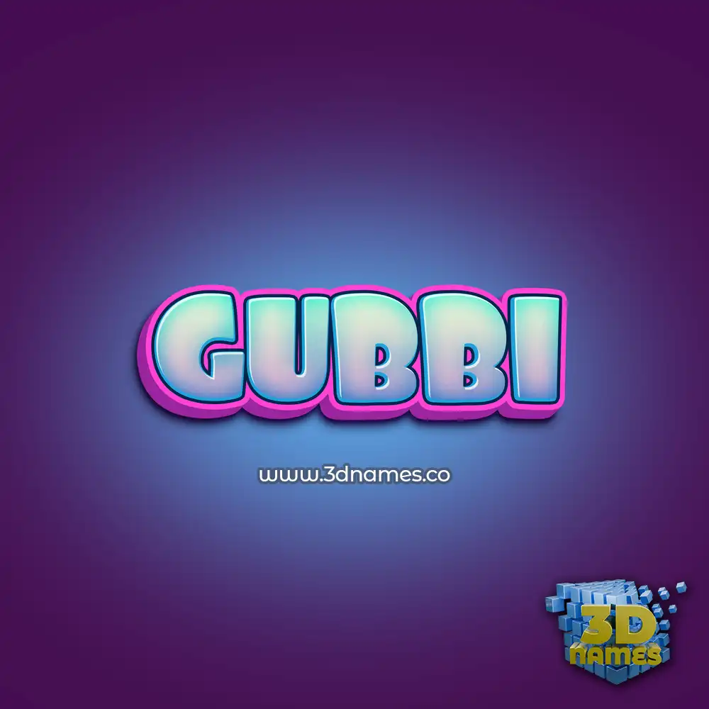 gubbi in Phat Purple style - 3D name wallpaper