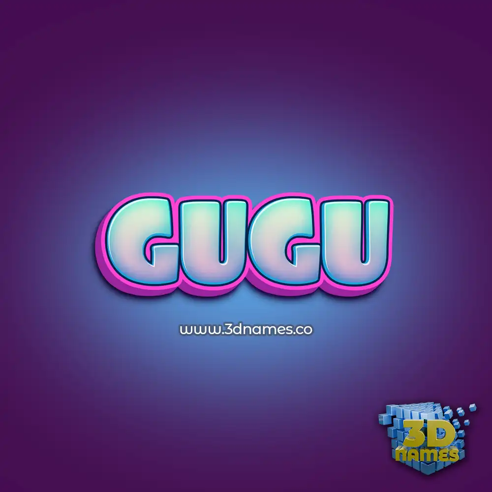 gugu in Phat Purple style - 3D name wallpaper