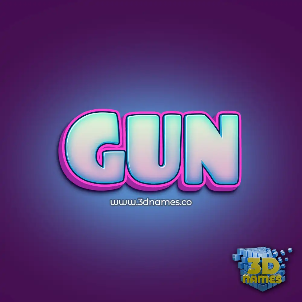 gun in Phat Purple style - 3D name wallpaper