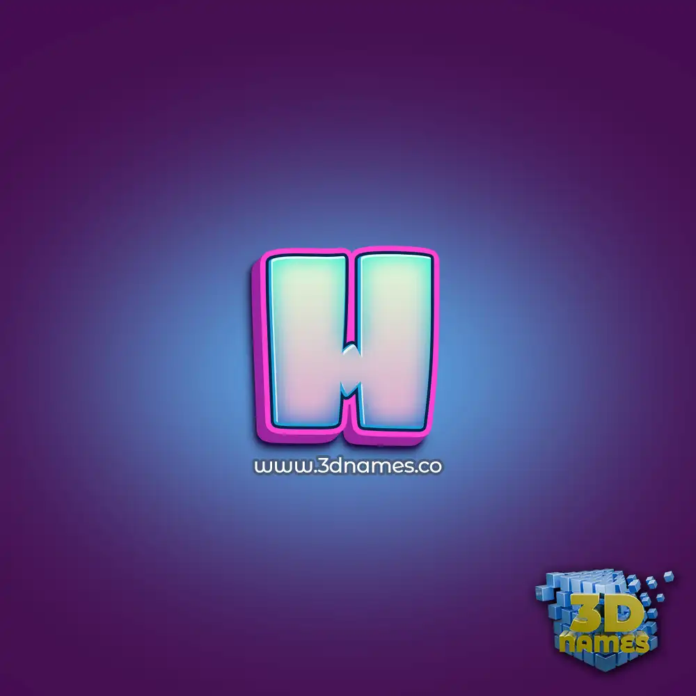 h in Phat Purple style - 3D name wallpaper