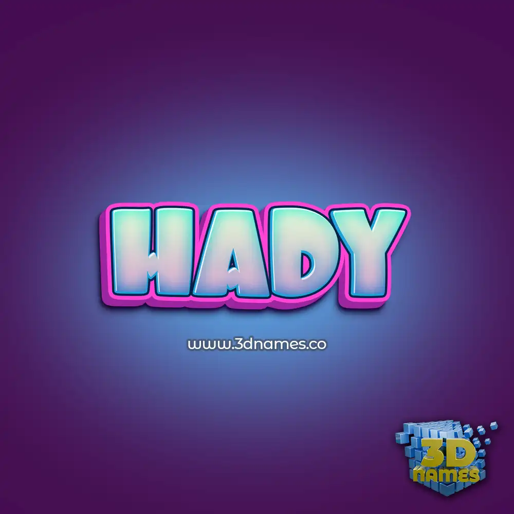 hady in Phat Purple style - 3D name wallpaper