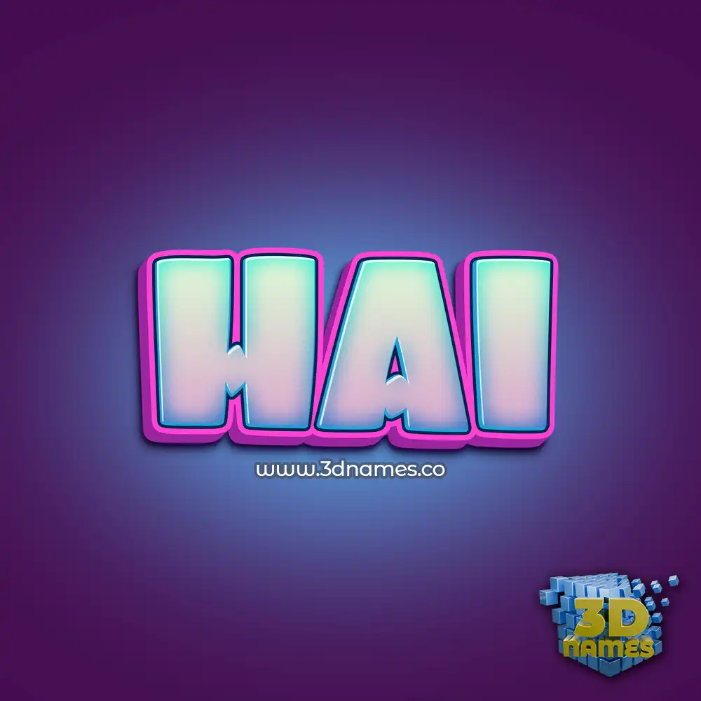 hai in Phat Purple style - 3D name wallpaper