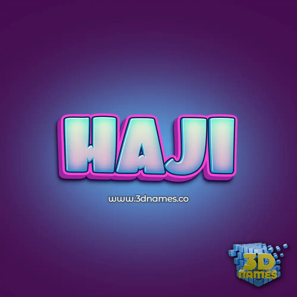 haji in Phat Purple style - 3D name wallpaper