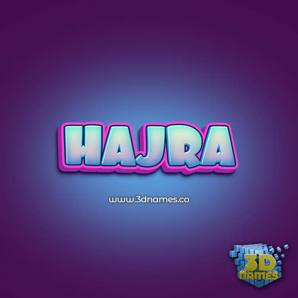 hajra in Phat Purple style - 3D name wallpaper