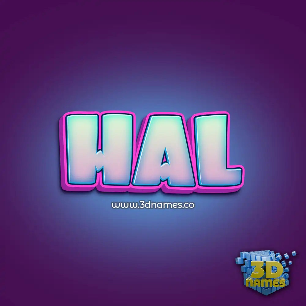 hal in Phat Purple style - 3D name wallpaper