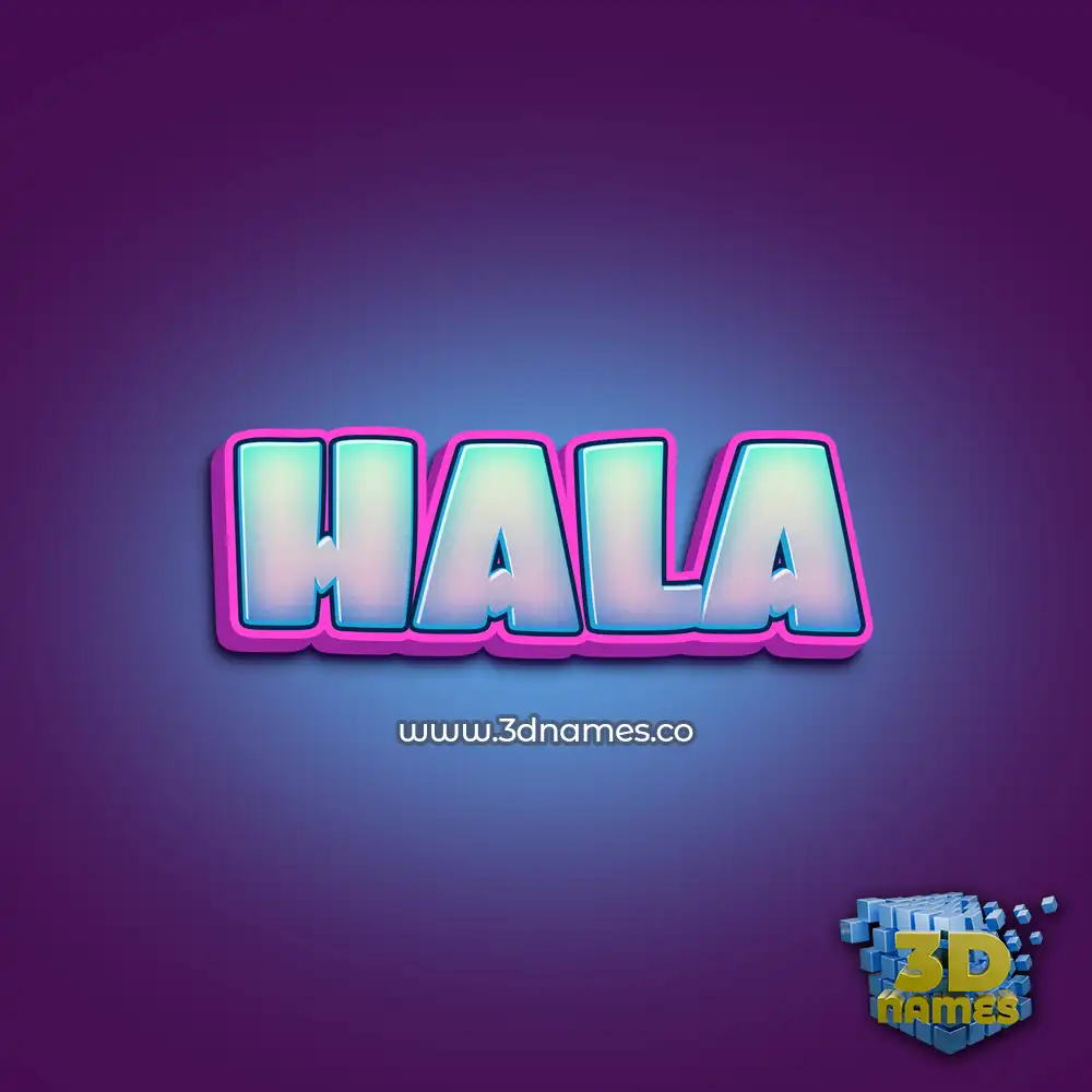 hala in Phat Purple style - 3D name wallpaper