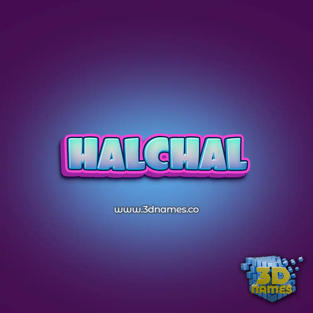halchal in Phat Purple style - 3D name wallpaper