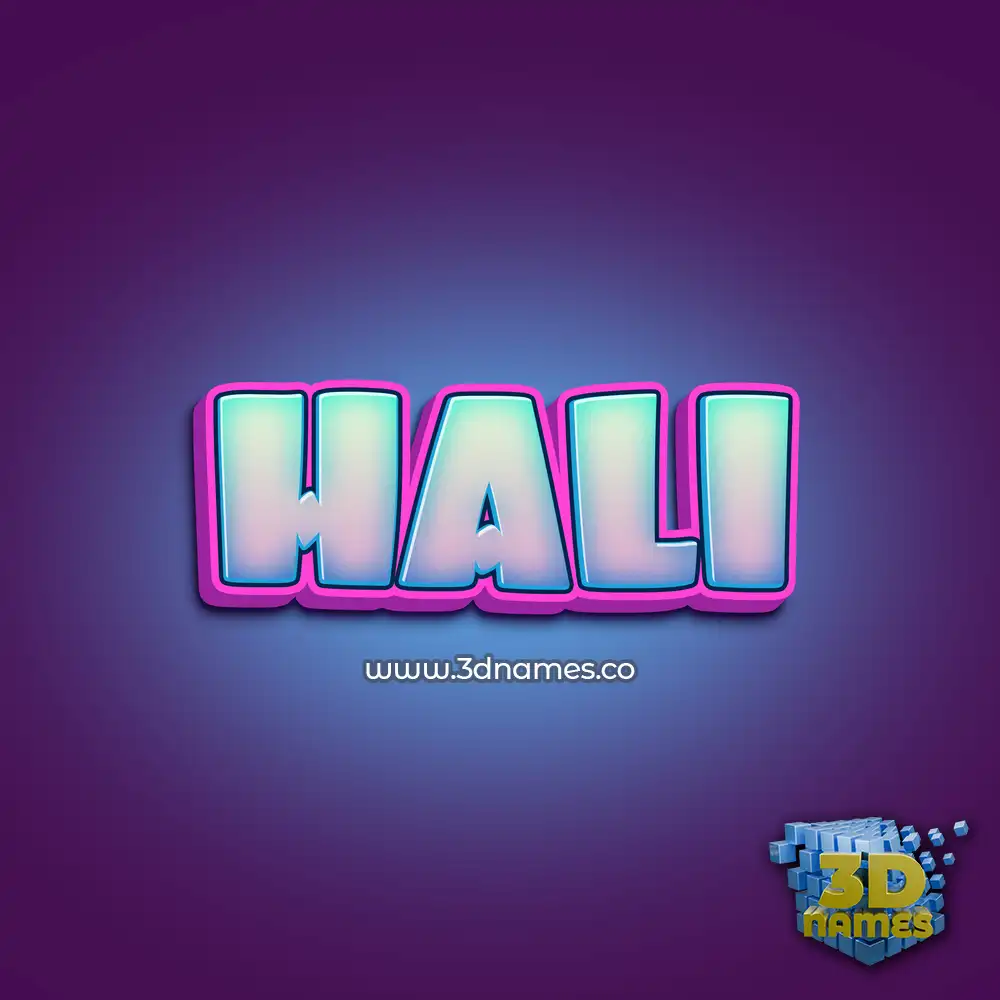 hali in Phat Purple style - 3D name wallpaper