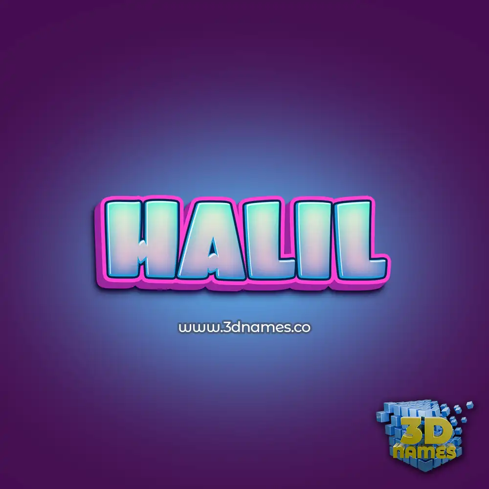 halil in Phat Purple style - 3D name wallpaper