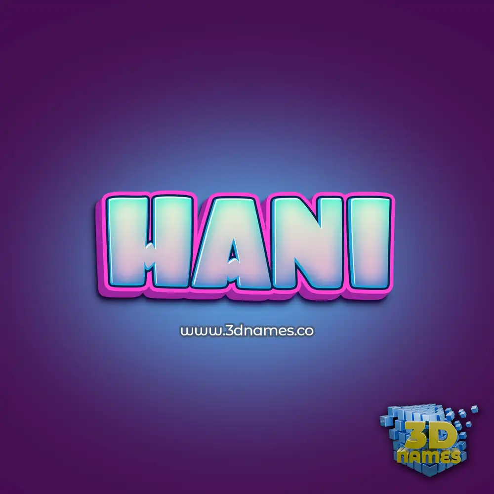 hani in Phat Purple style - 3D name wallpaper