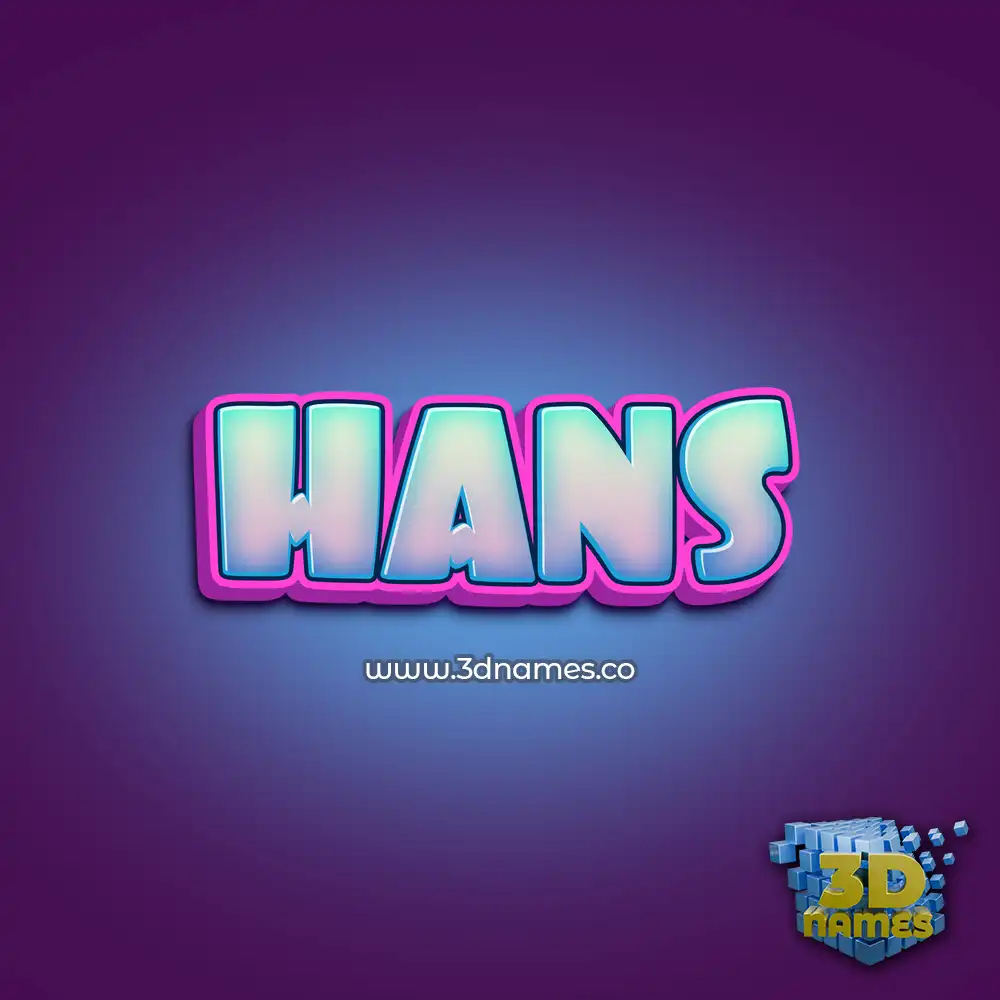 hans in Phat Purple style - 3D name wallpaper