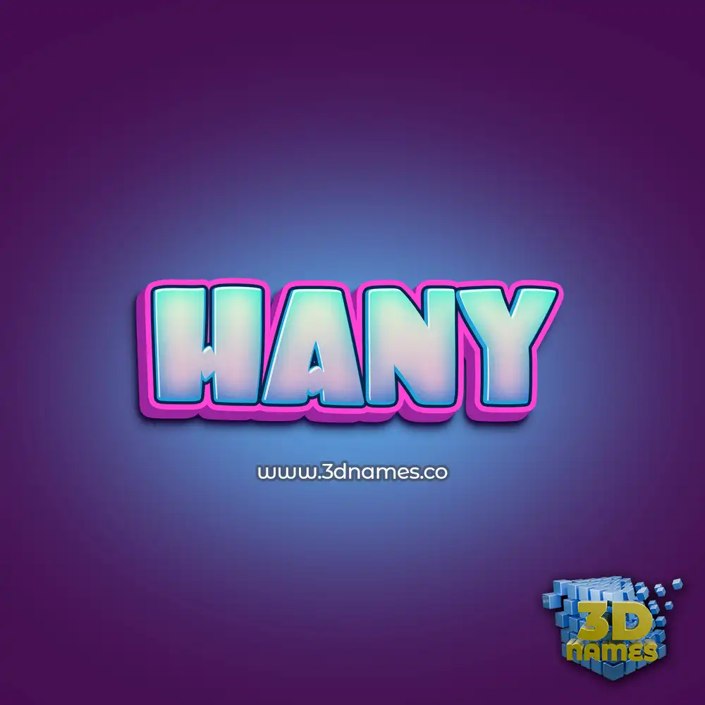 hany in Phat Purple style - 3D name wallpaper
