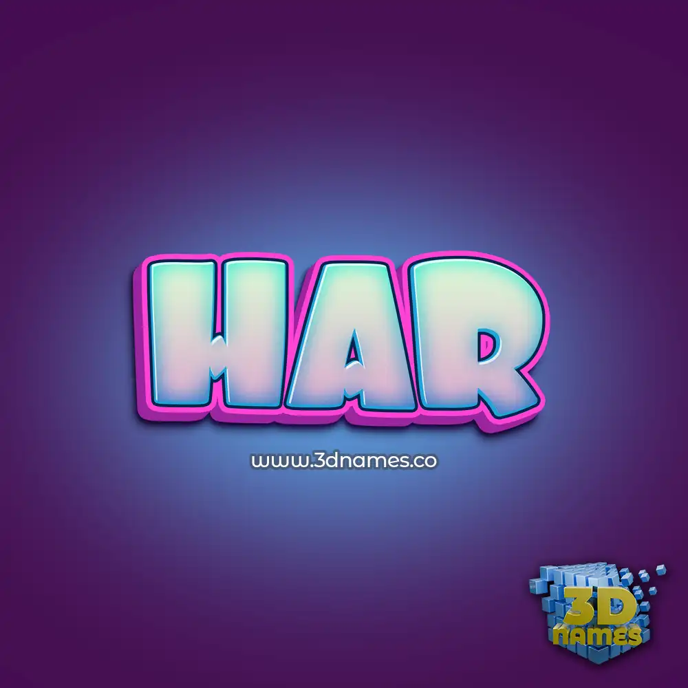 har in Phat Purple style - 3D name wallpaper