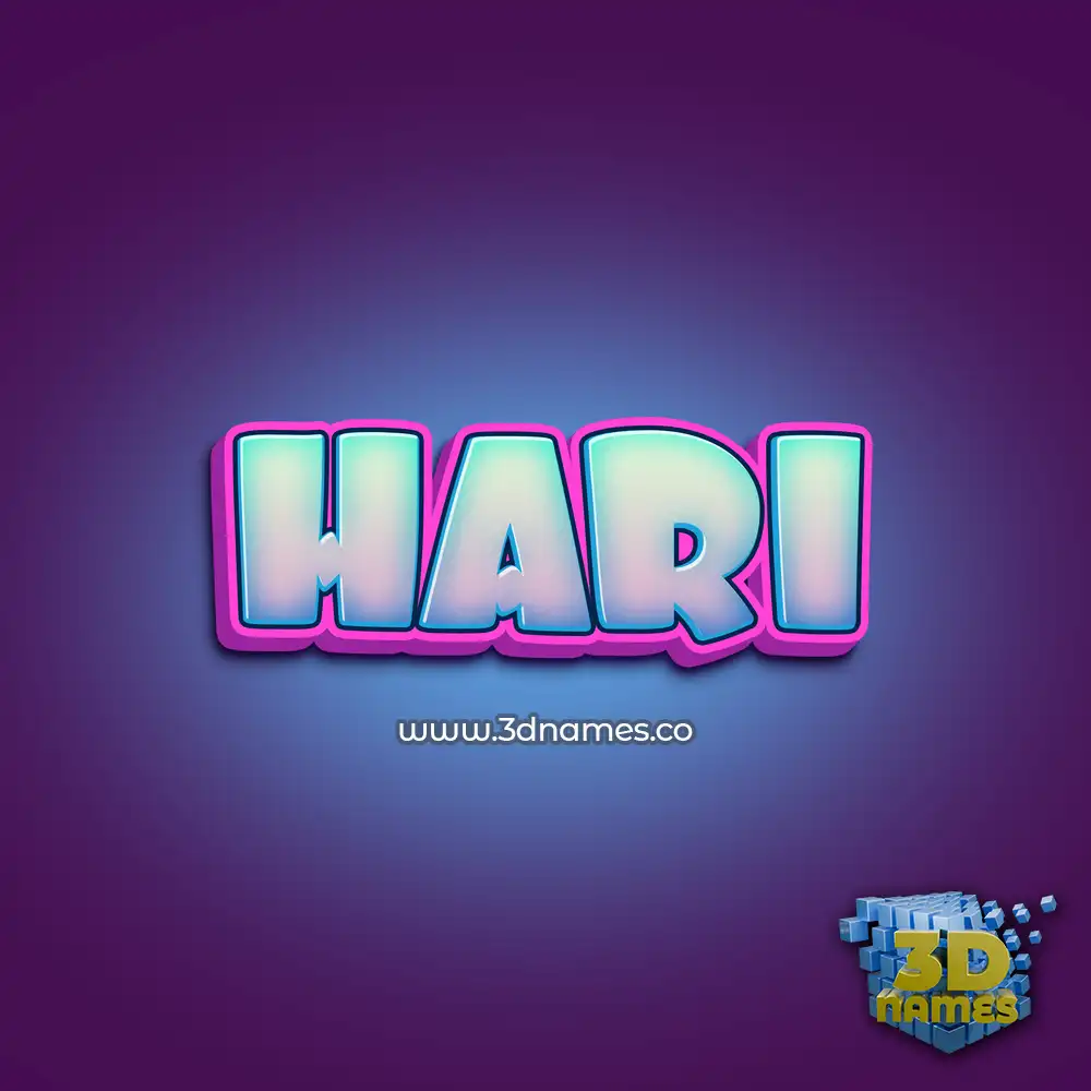 hari in Phat Purple style - 3D name wallpaper