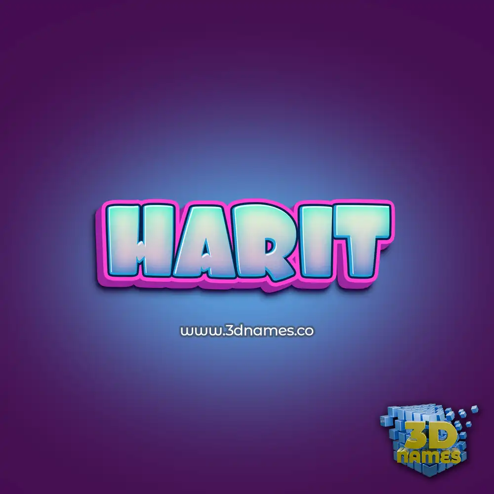 harit in Phat Purple style - 3D name wallpaper