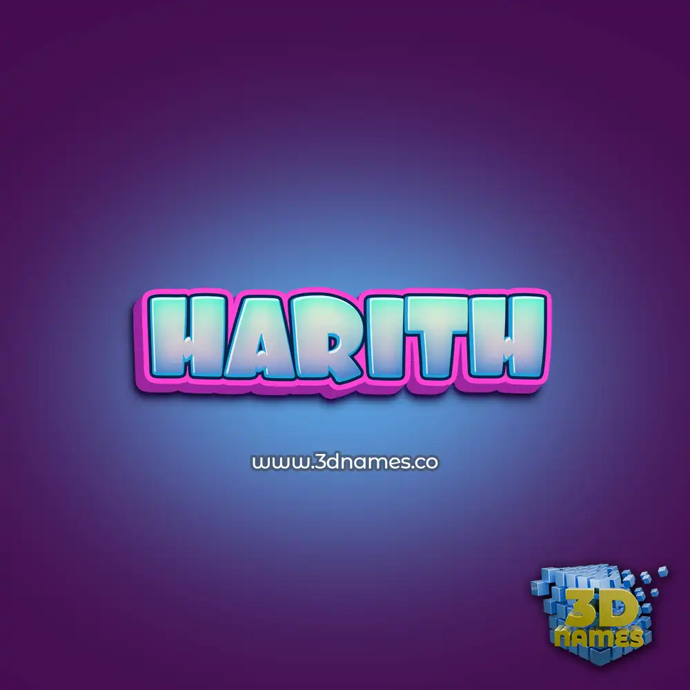 harith in Phat Purple style - 3D name wallpaper