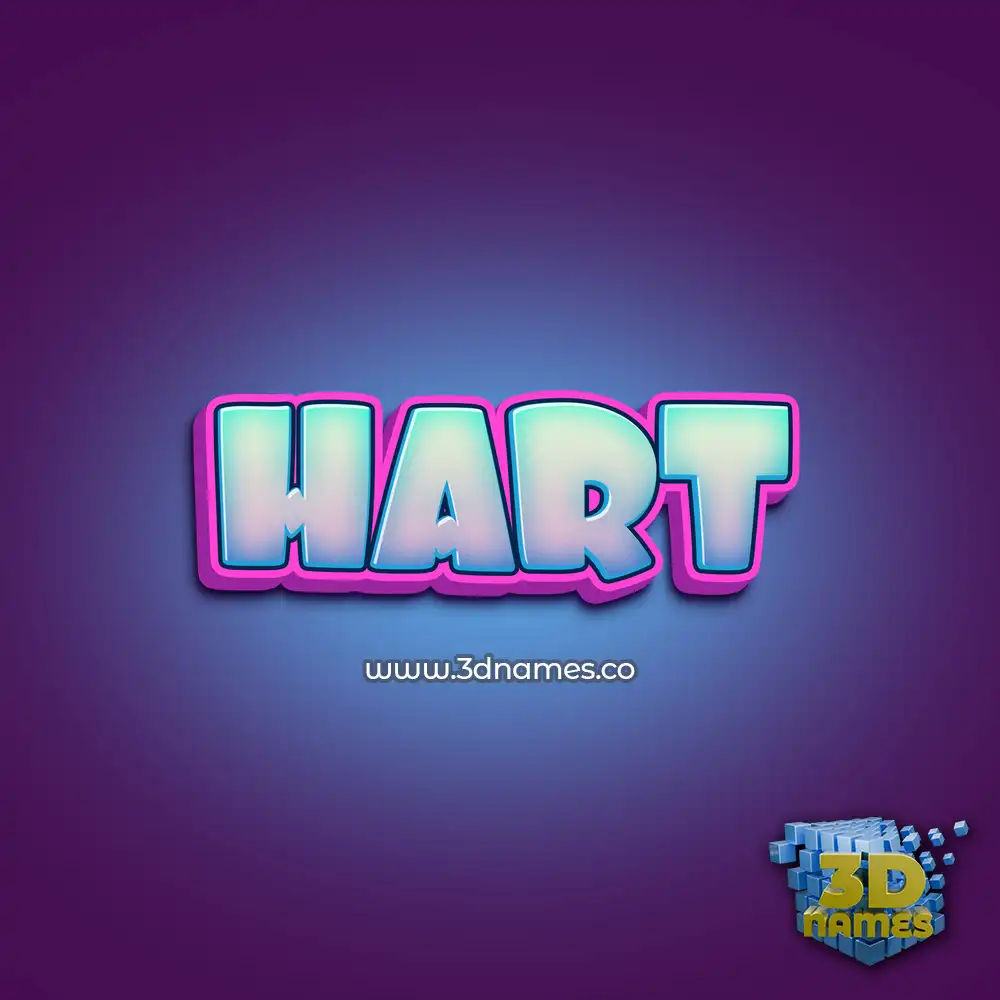 hart in Phat Purple style - 3D name wallpaper