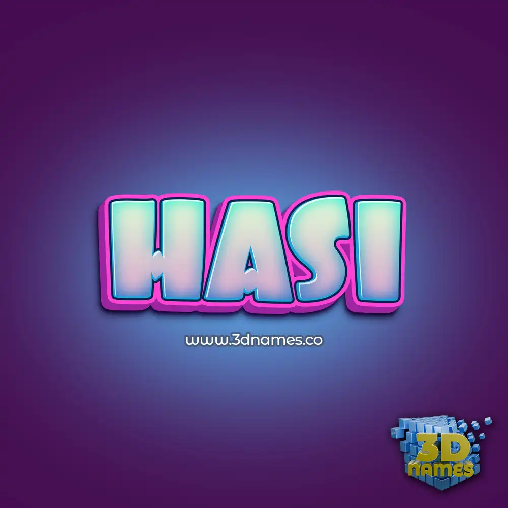 hasi in Phat Purple style - 3D name wallpaper