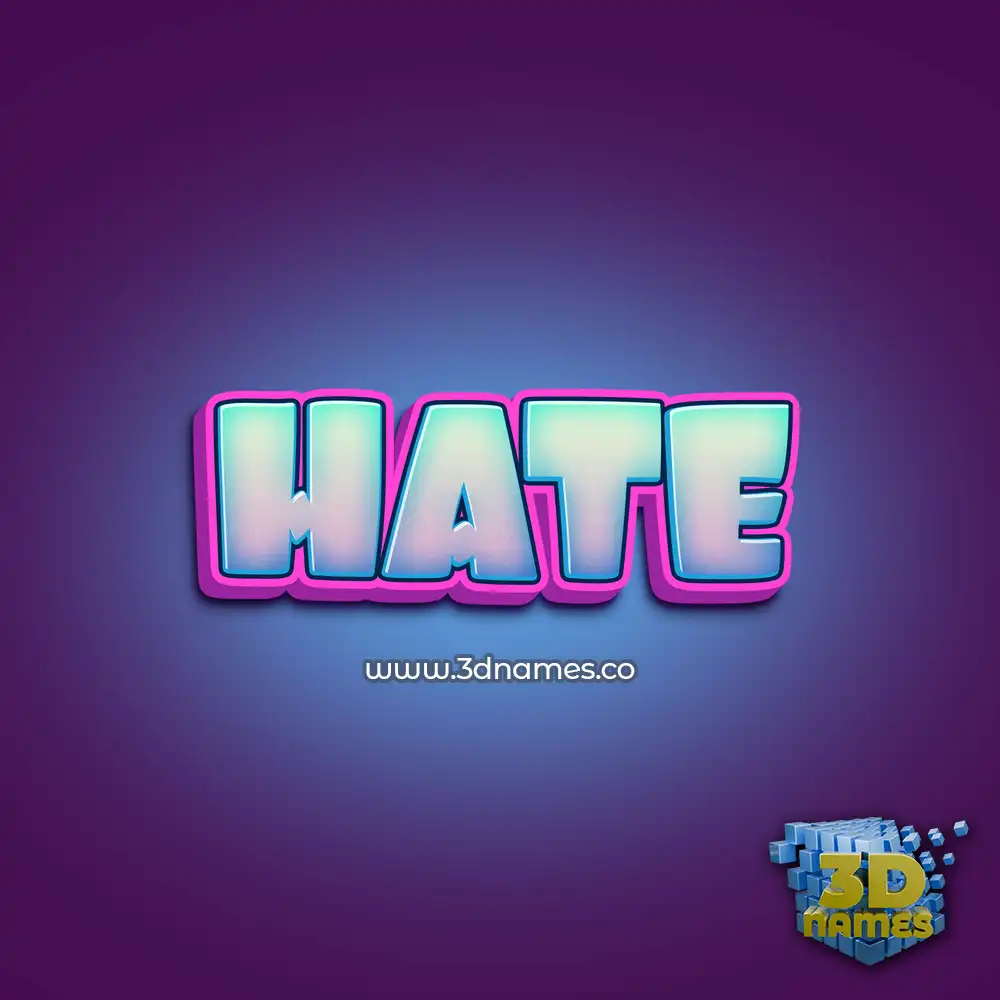 hate in Phat Purple style - 3D name wallpaper