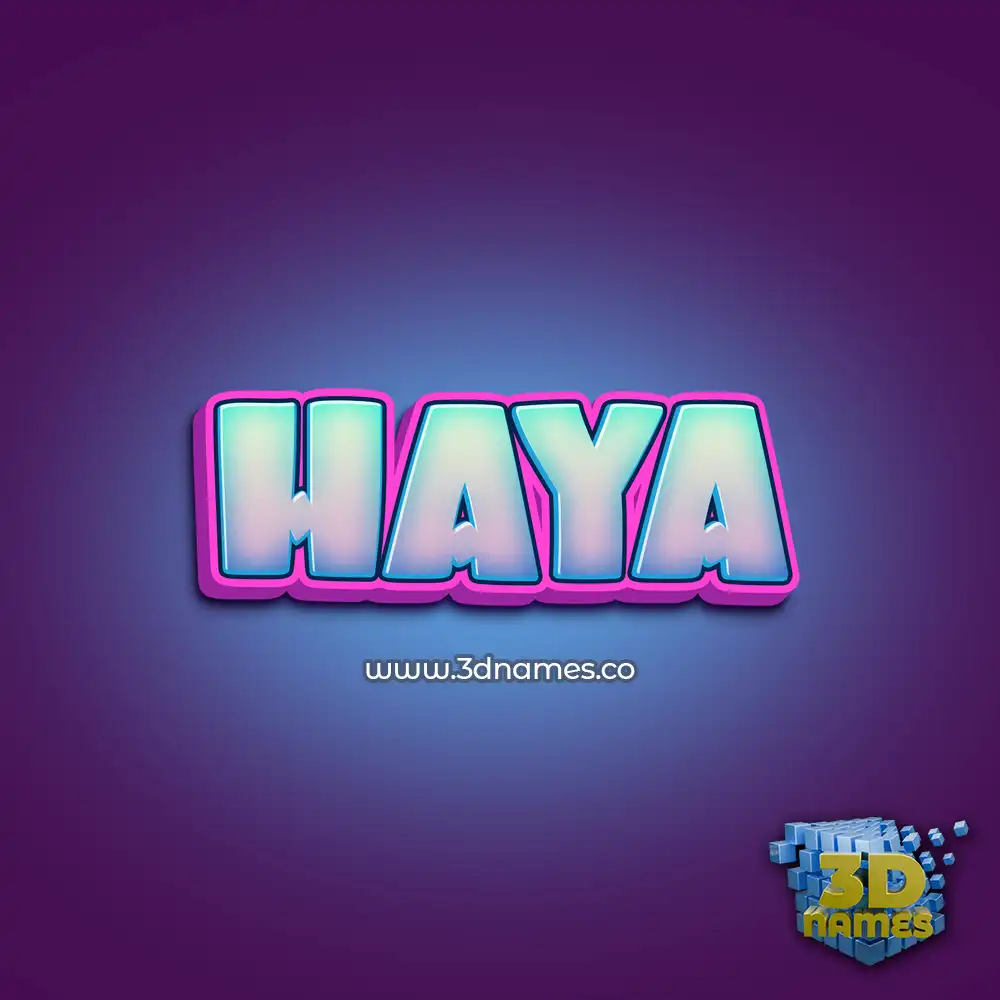 haya in Phat Purple style - 3D name wallpaper