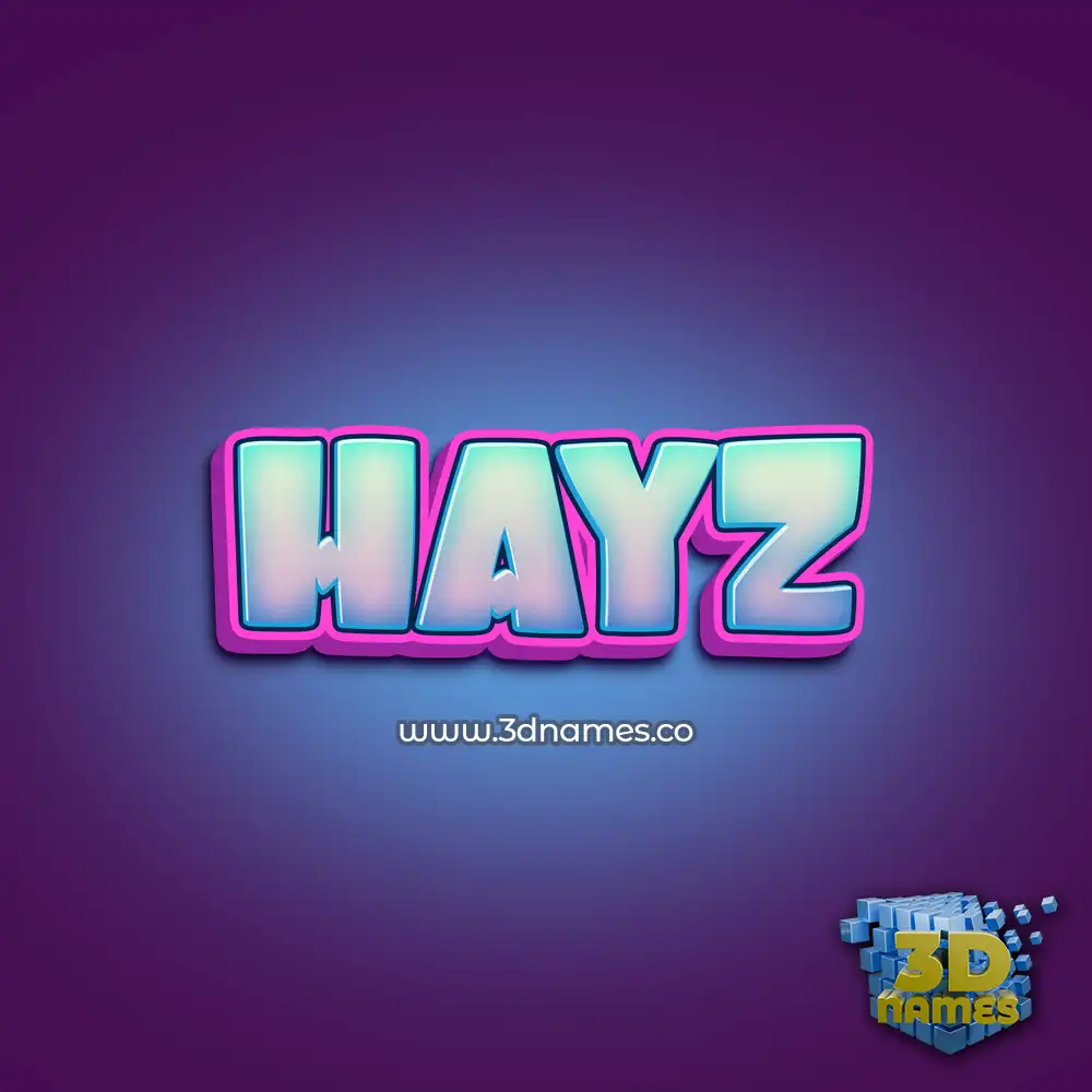 hayz in Phat Purple style - 3D name wallpaper