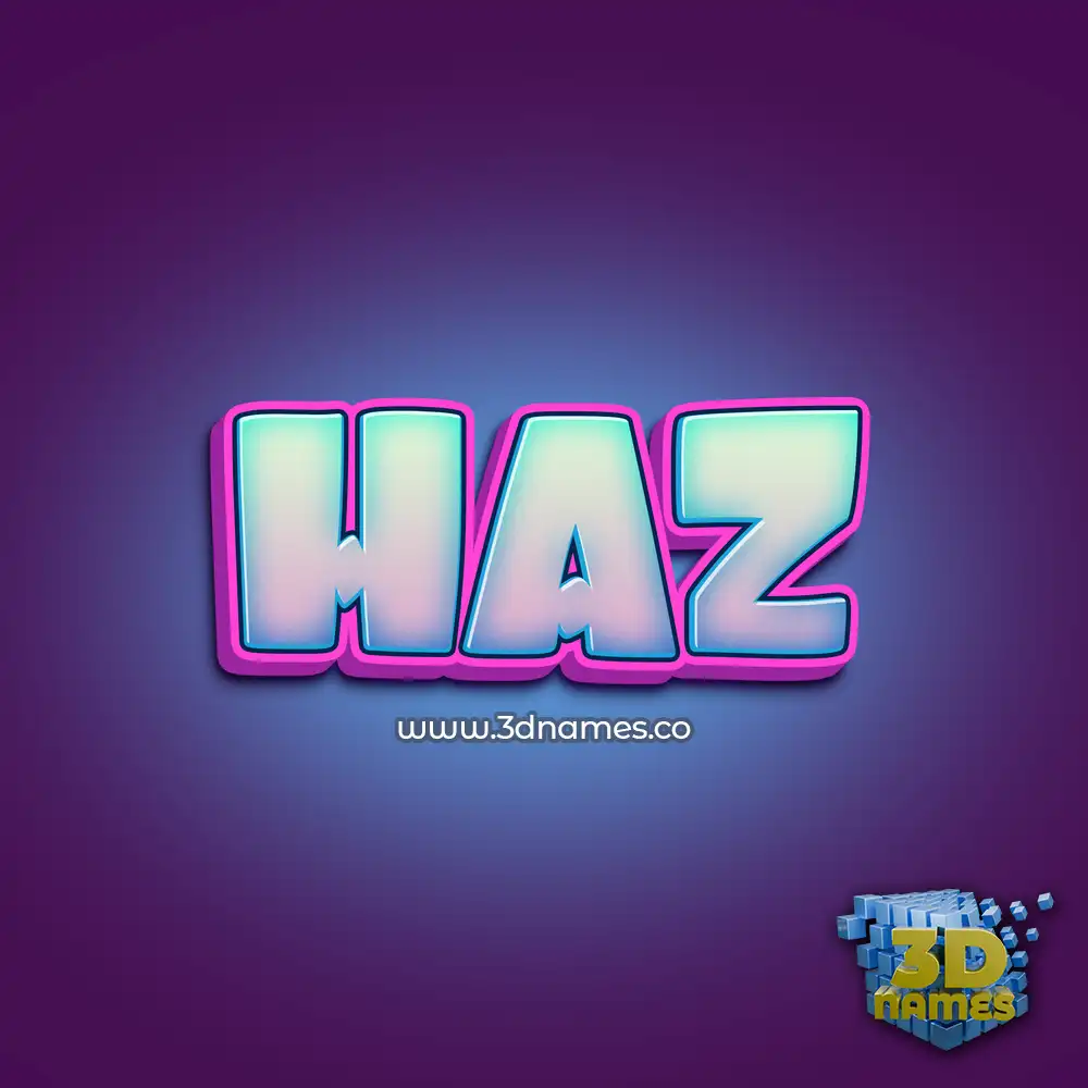 haz in Phat Purple style - 3D name wallpaper