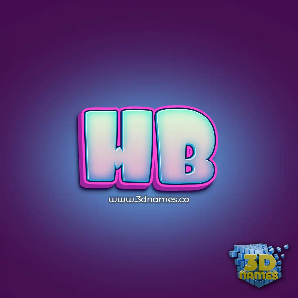 hb in Phat Purple style - 3D name wallpaper