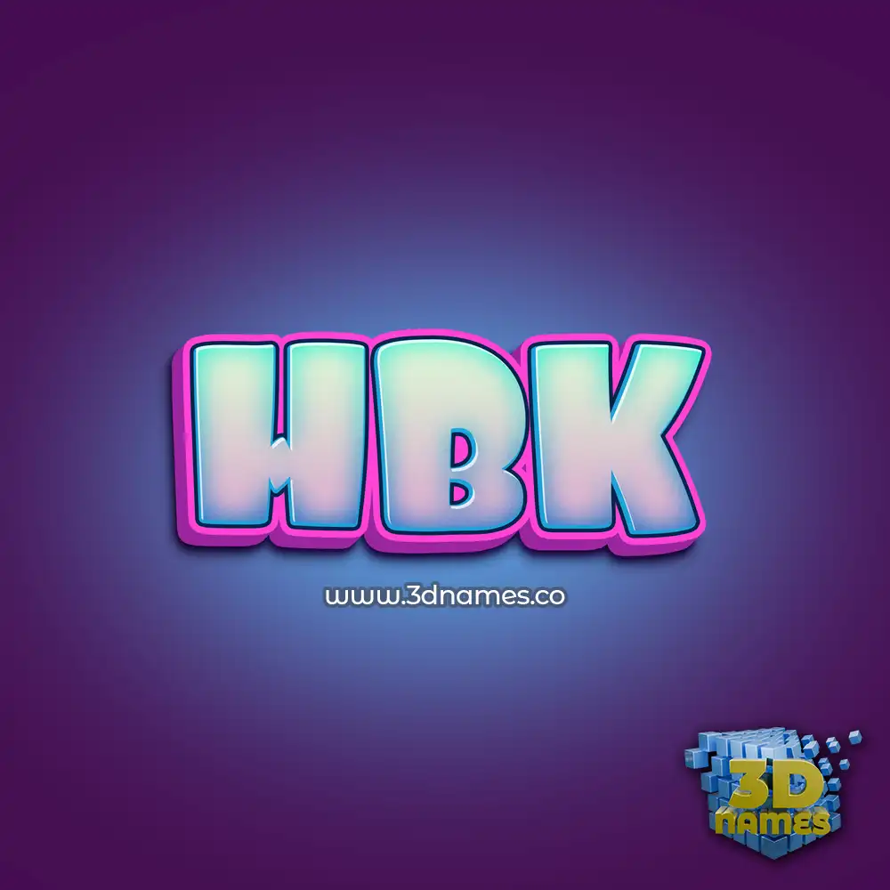 hbk in Phat Purple style - 3D name wallpaper