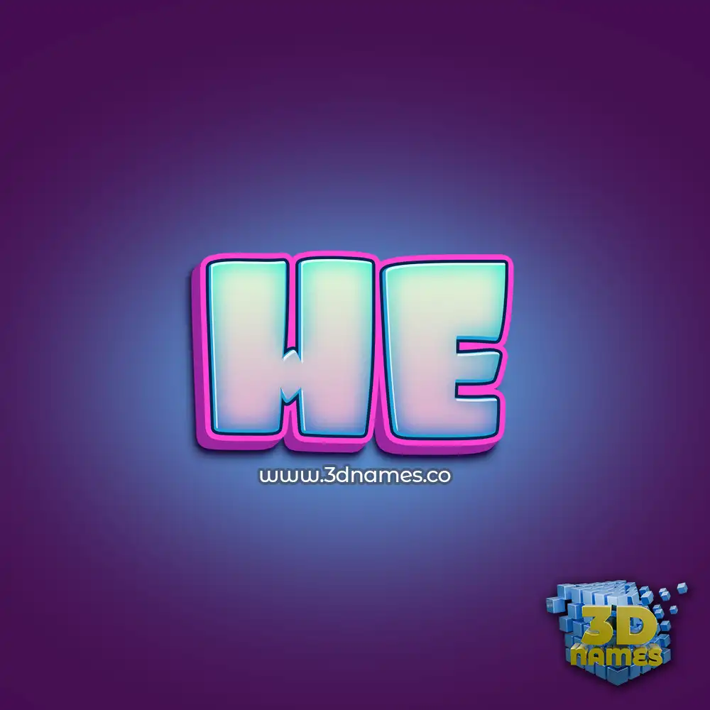 he in Phat Purple style - 3D name wallpaper