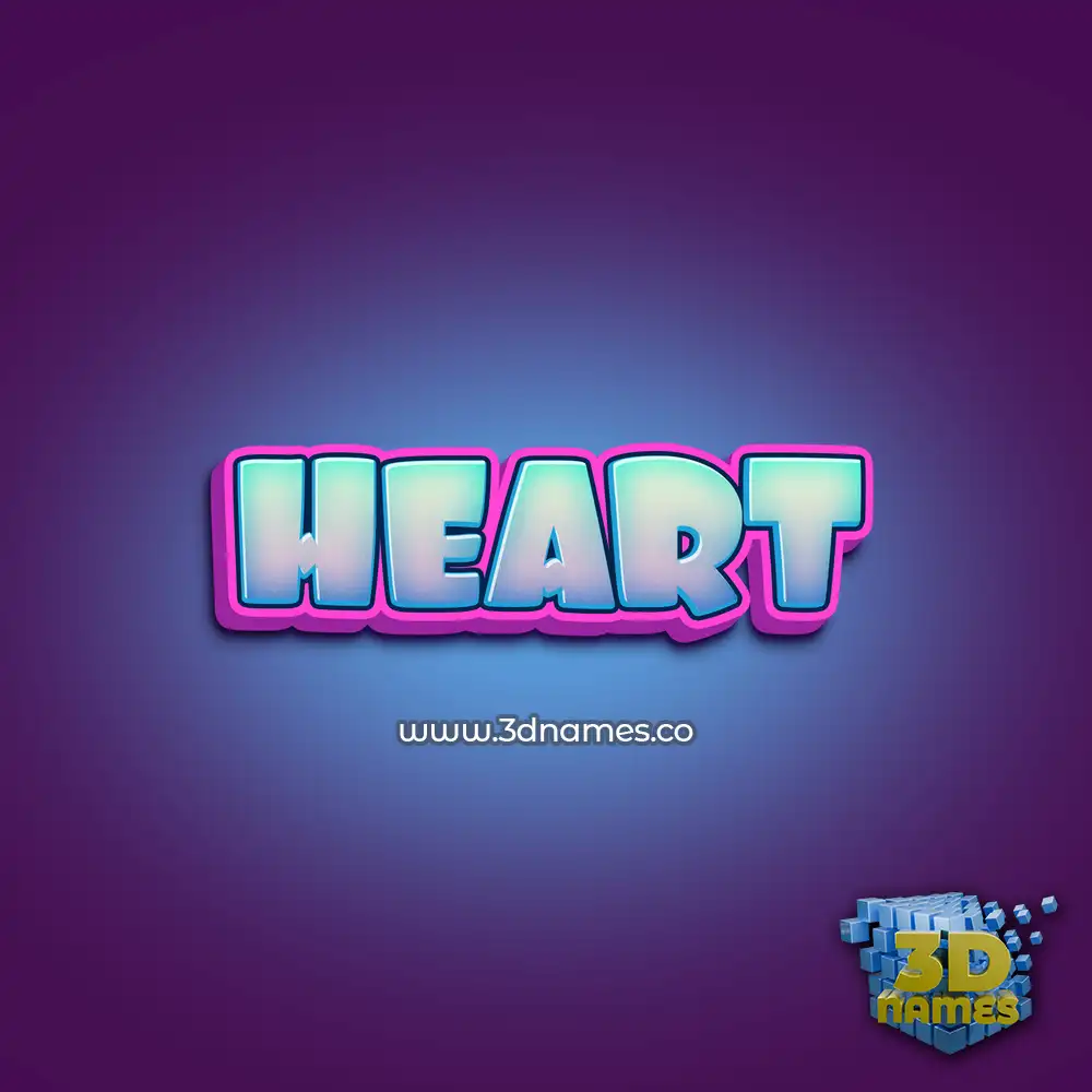 heart in Phat Purple style - 3D name wallpaper