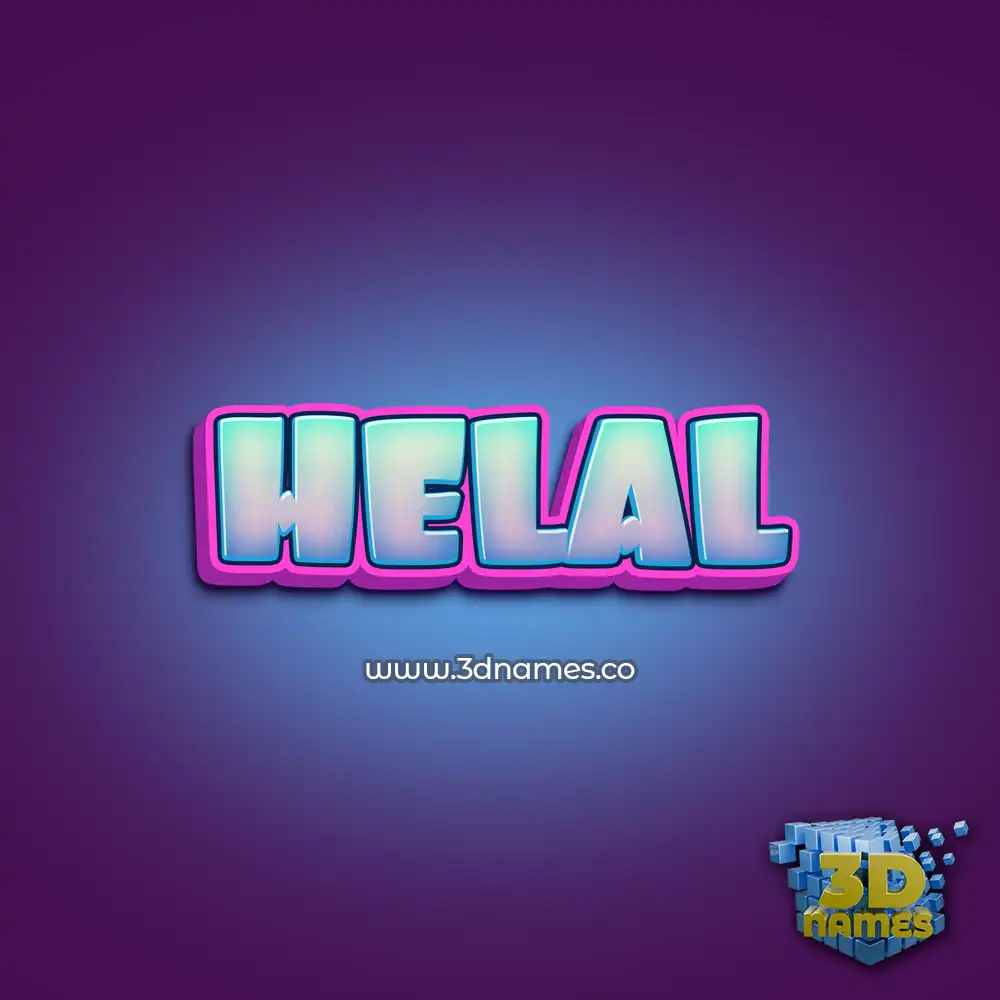helal in Phat Purple style - 3D name wallpaper