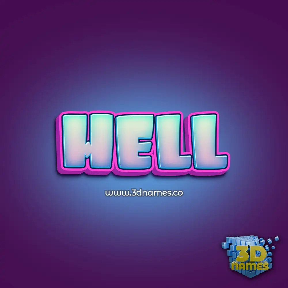 hell in Phat Purple style - 3D name wallpaper