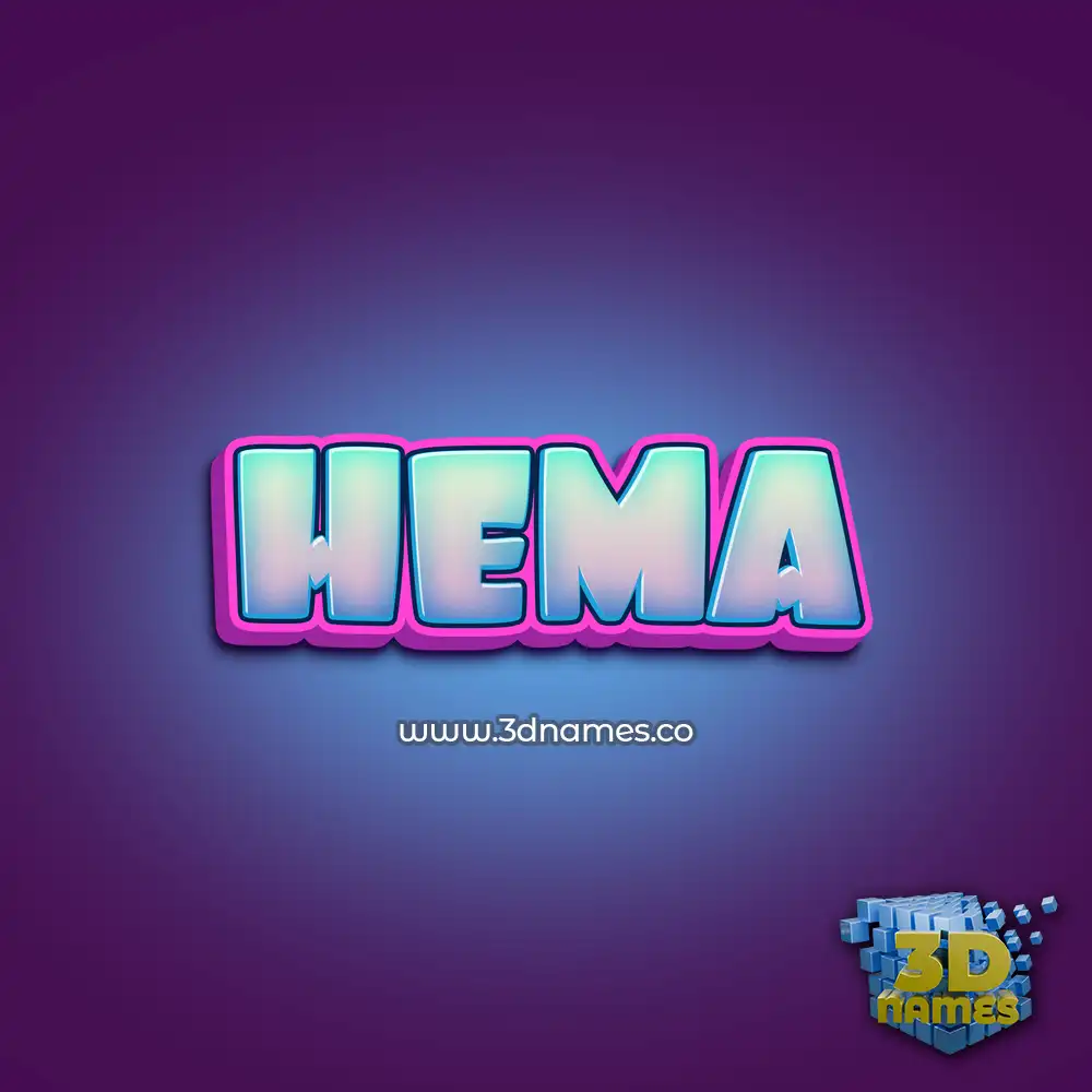 hema in Phat Purple style - 3D name wallpaper