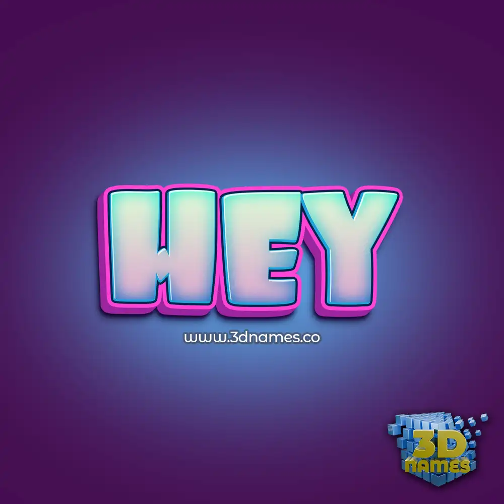 hey in Phat Purple style - 3D name wallpaper