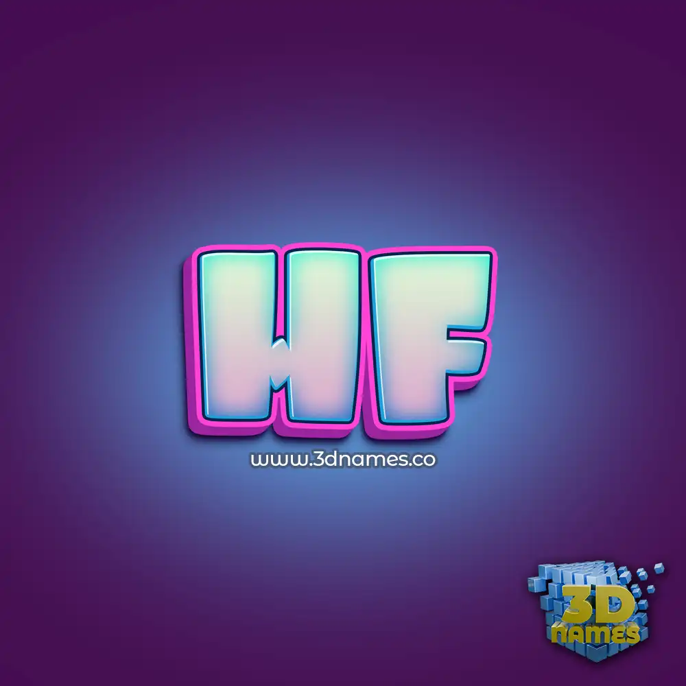 hf in Phat Purple style - 3D name wallpaper