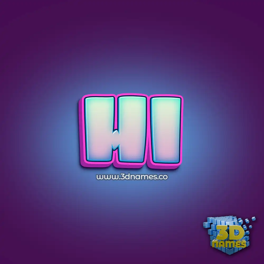 hi in Phat Purple style - 3D name wallpaper