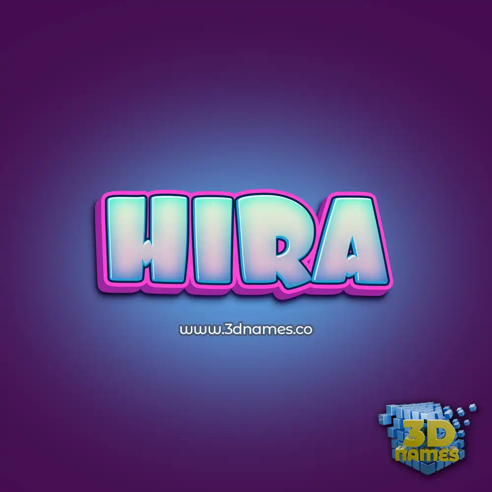 hira in Phat Purple style - 3D name wallpaper