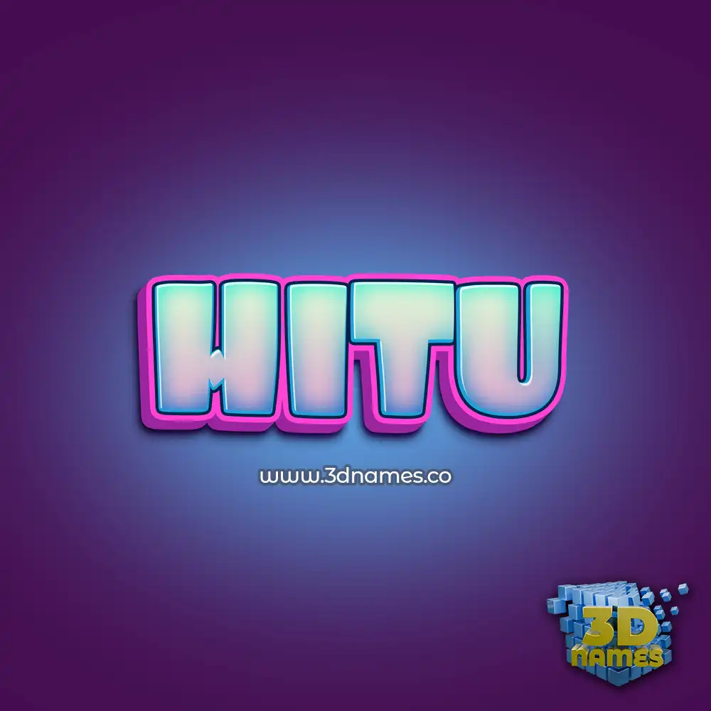 hitu in Phat Purple style - 3D name wallpaper