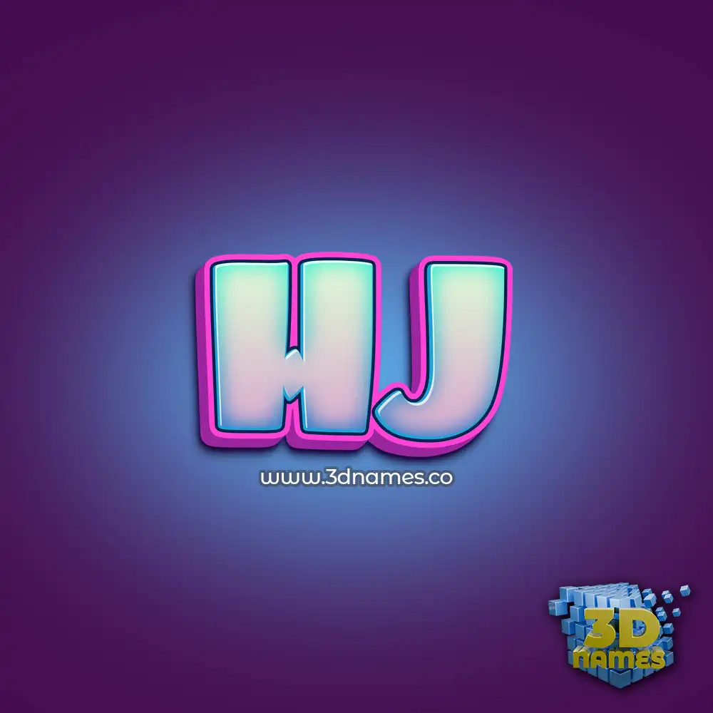 hj in Phat Purple style - 3D name wallpaper