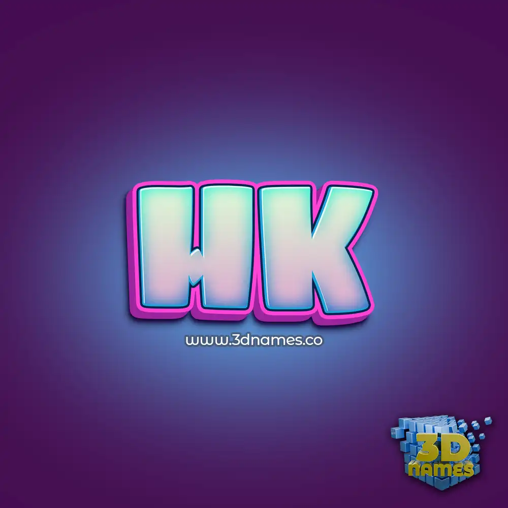 hk in Phat Purple style - 3D name wallpaper