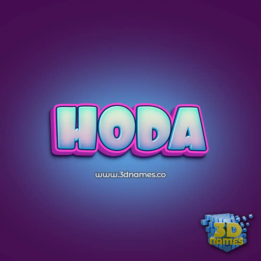 hoda in Phat Purple style - 3D name wallpaper