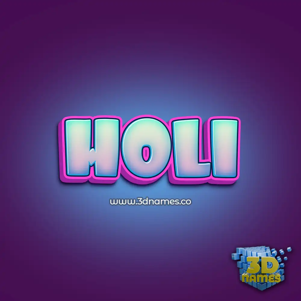holi in Phat Purple style - 3D name wallpaper