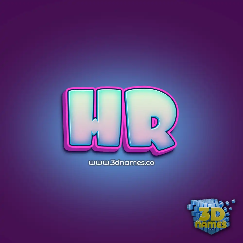hr in Phat Purple style - 3D name wallpaper
