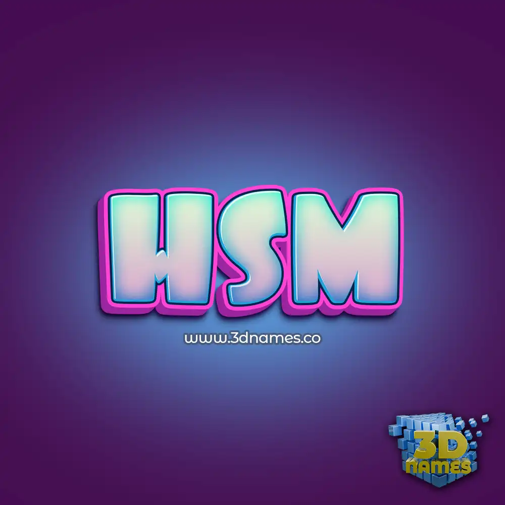 hsm in Phat Purple style - 3D name wallpaper
